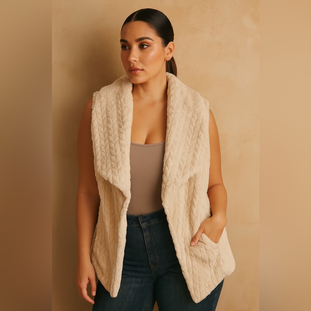 Joujou Faux Fur Shrug 2X Quiet Luxury Coastal Cowgirl Cream Vanilla Girl Boho